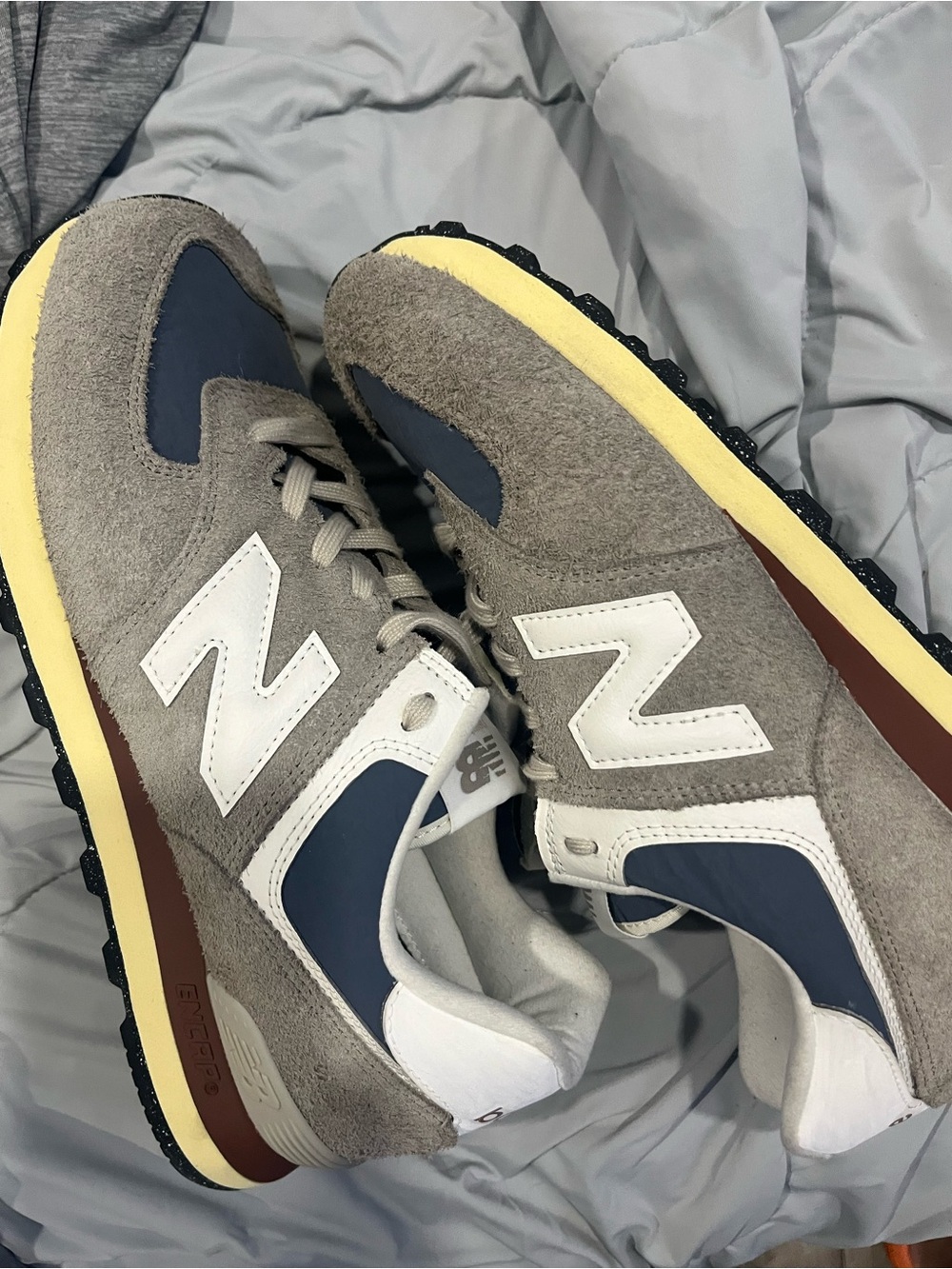 New Balance 574 'Arid Stone Sea Salt' (U574WGN), grey suede Size 8 US